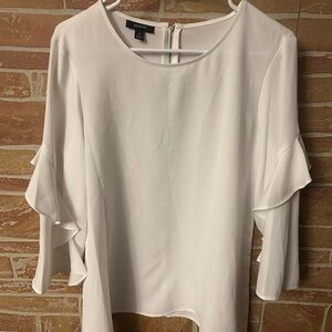 ALFANI White Ruffle Sleeve Women's Top